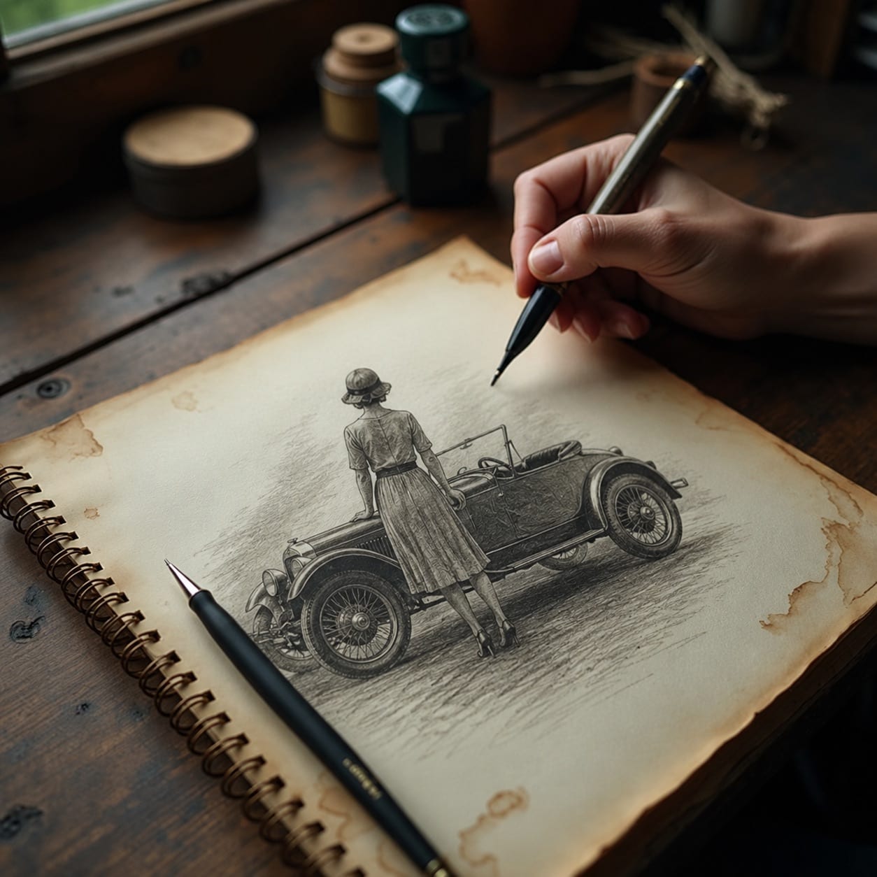 Hilda and roadster