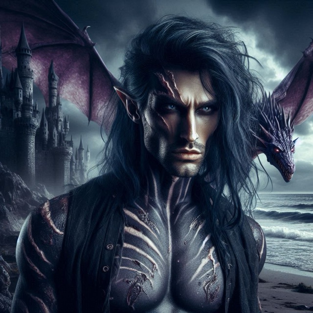A dark-haired drow in black armor